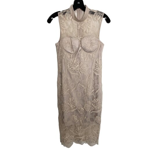 MARCIANO LOS ANGELES WOMEN'S SLEEVELESS BEIGE LACE CORSET DRESS SZ 2 - Picture 2 of 5